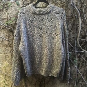 Madewell Pointelle Knit Bubble Sleeve Sweater